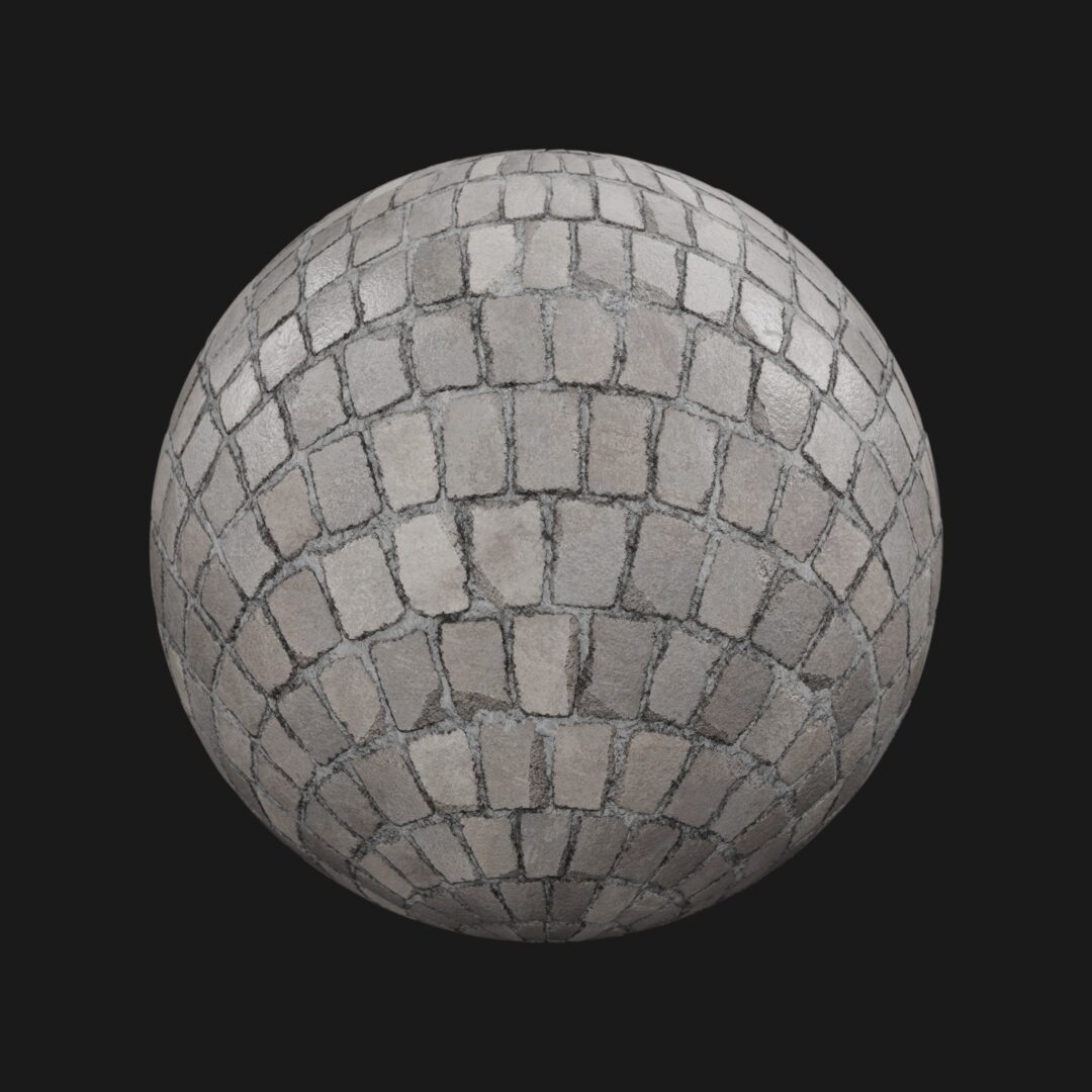 4K Arc Cobblestone Pavement-C4D Material