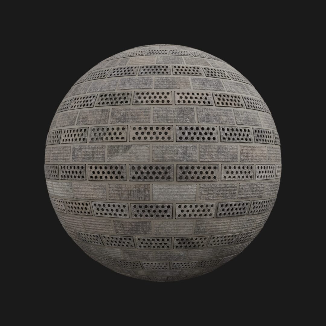 4K Perforated Brick Wall 01-C4D Material