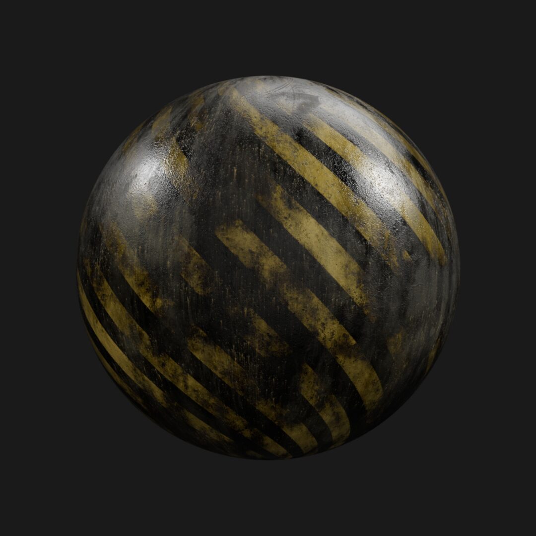 4K Painted Caution Cement Wall 01-C4D Material