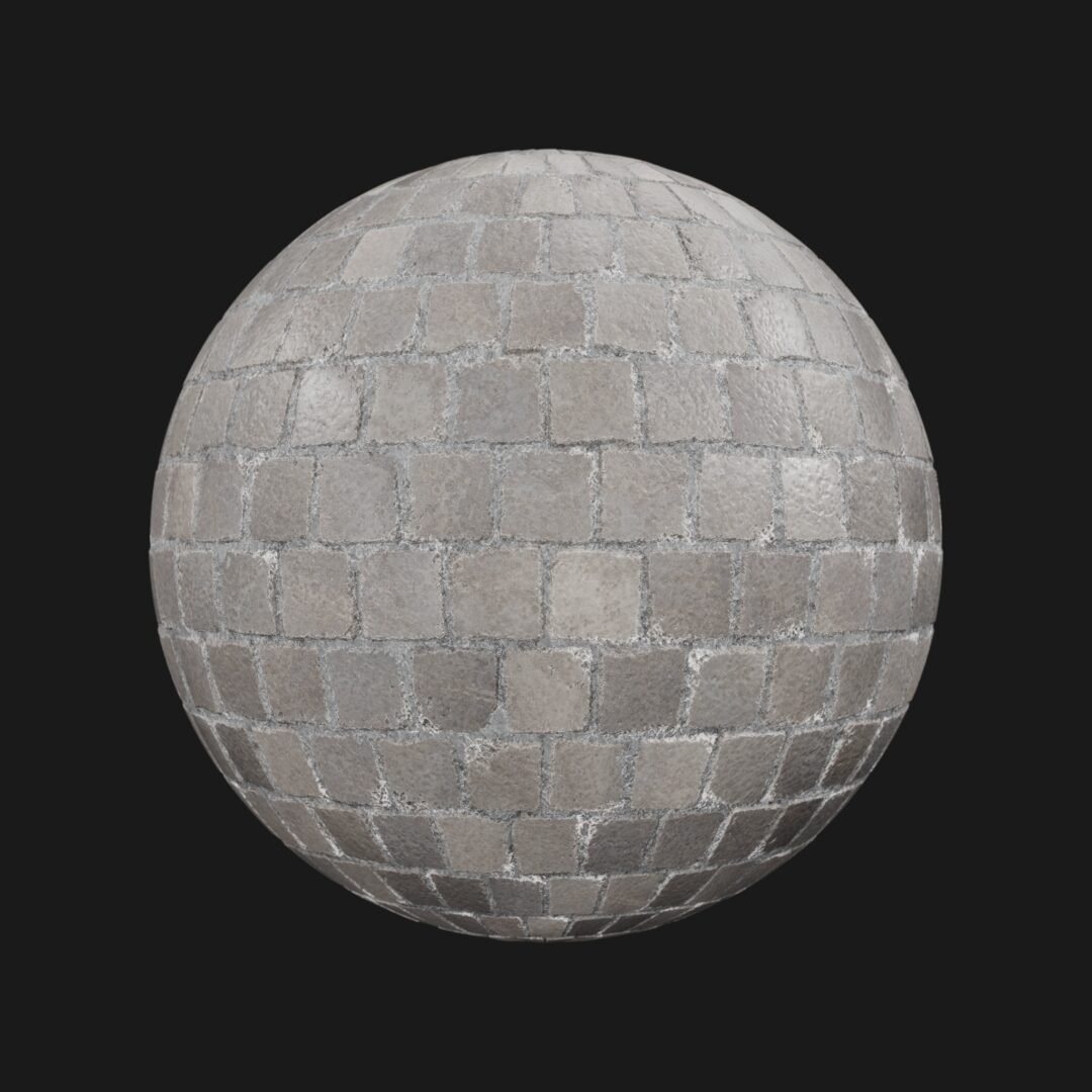 4K Cobblestone Pavement-C4D Material