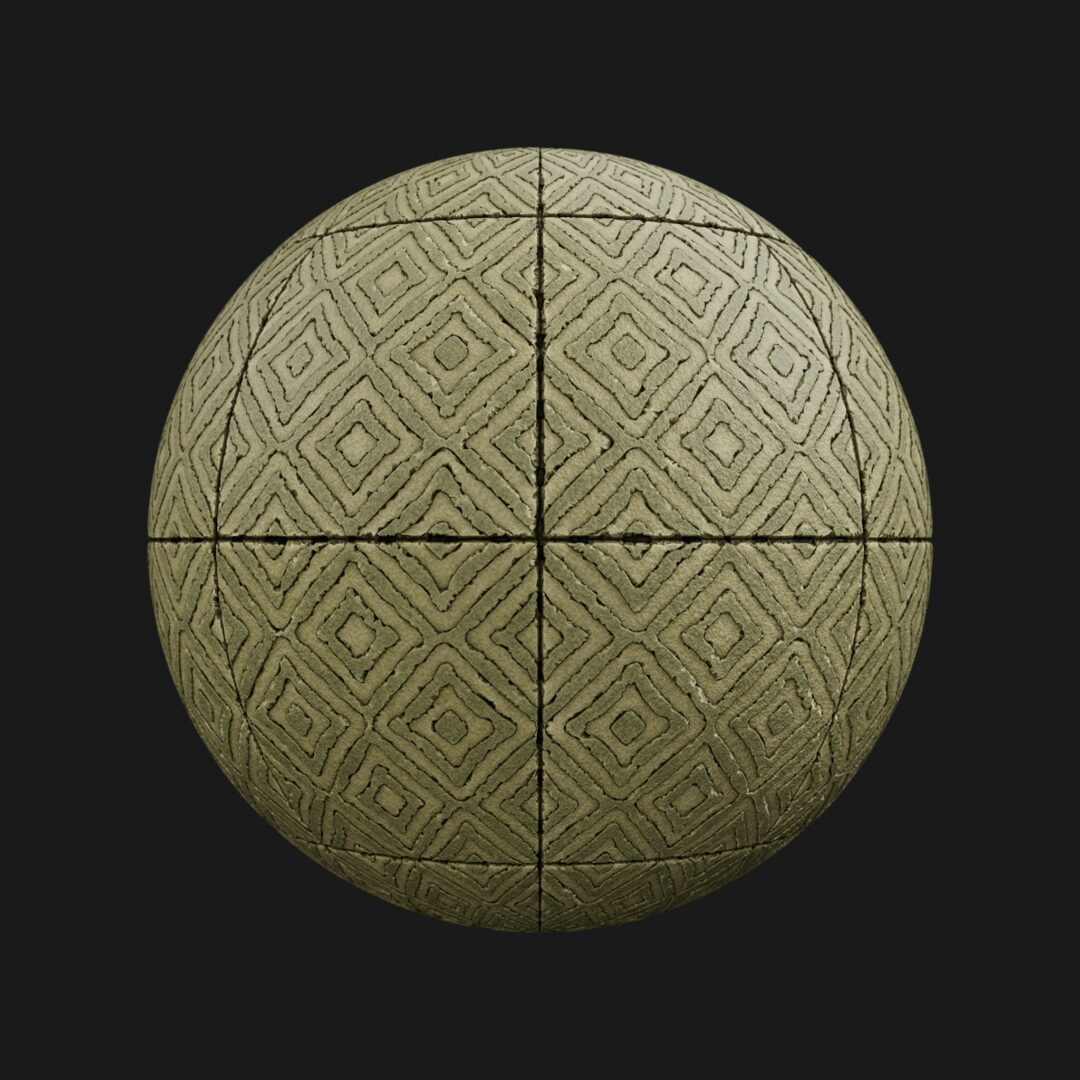4K Geo Pattern Cement Tile 01-C4D Material