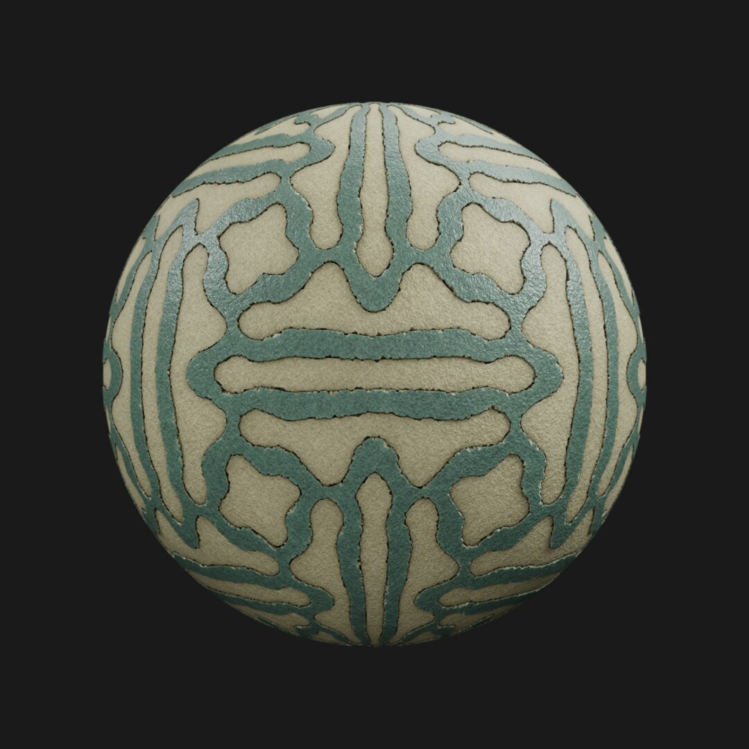 4K Geo Pattern Cement Tile 05-C4D Material