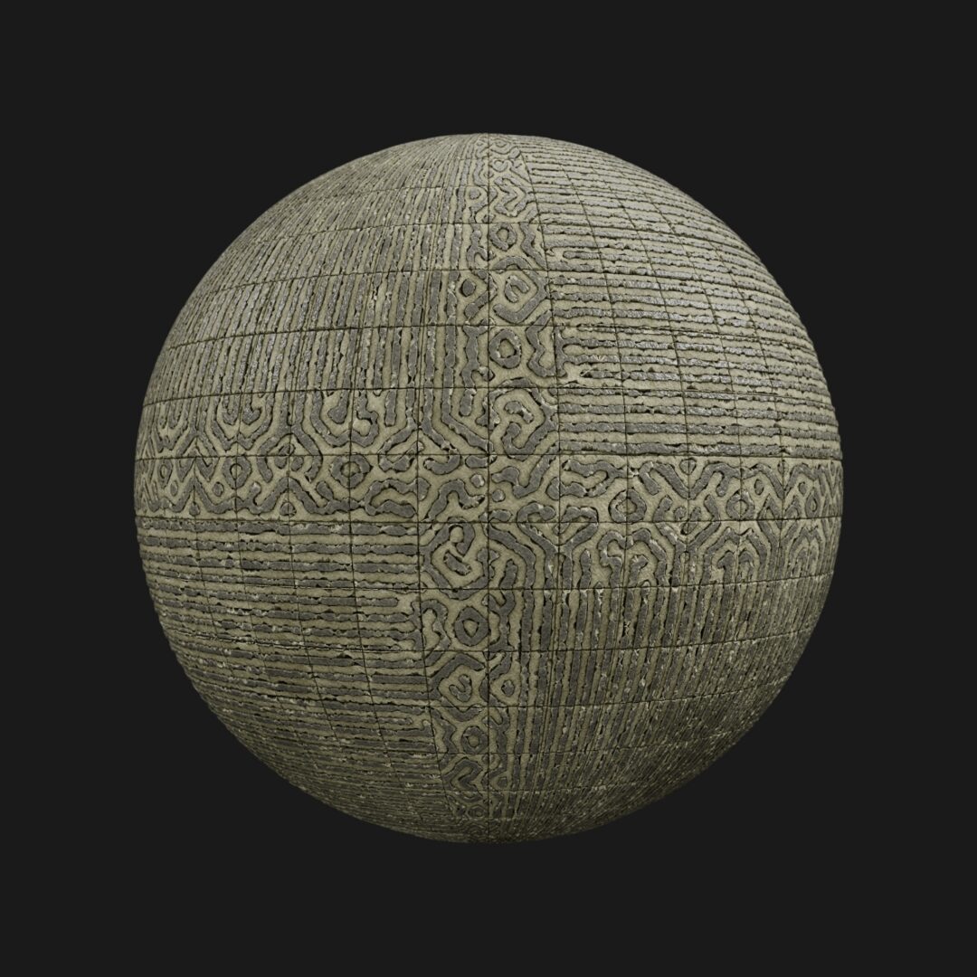 4K Geo Pattern Cement Tile 06-C4D Material