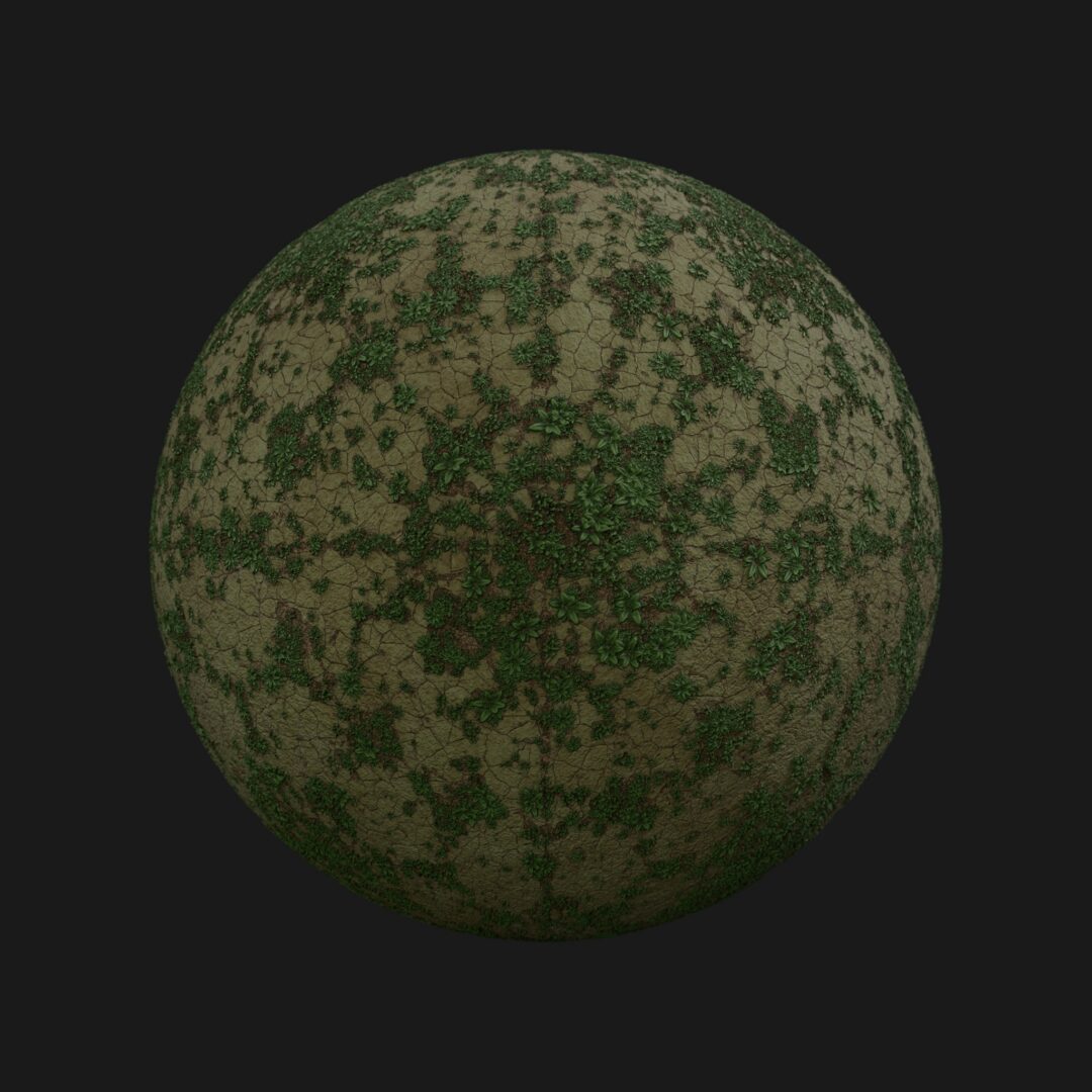 4K | Mandala Ground with Grass Clumps-C4D Material