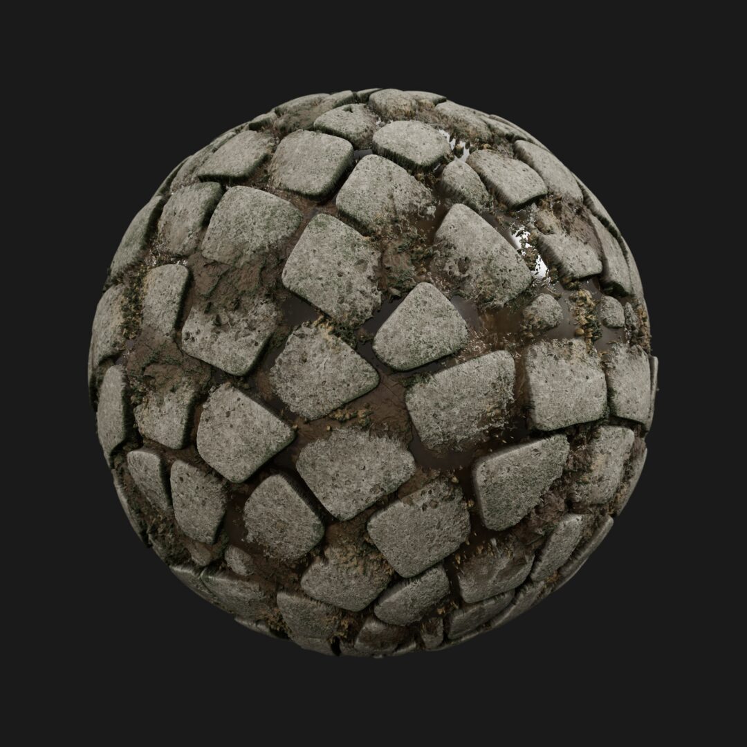 4K Muddy Arc Pavement-C4D Material