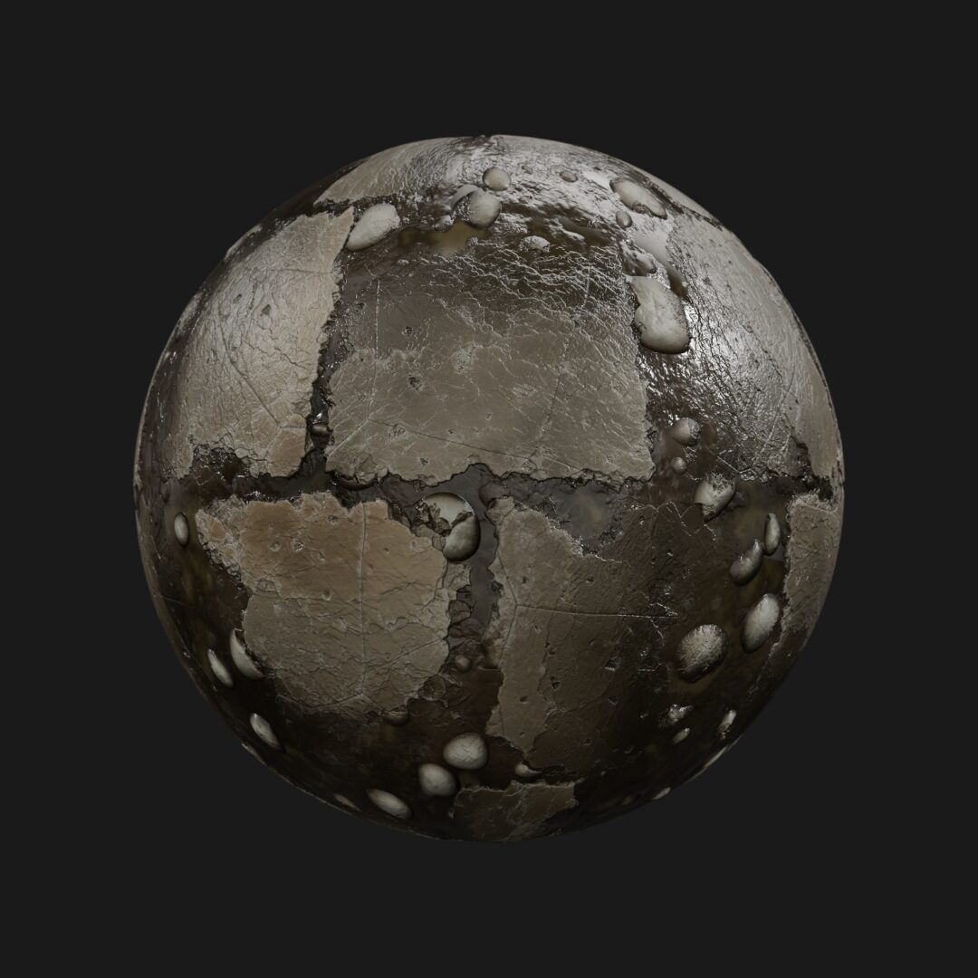 Muddy Tiled Rocks Pebbles Water 01-C4D Material