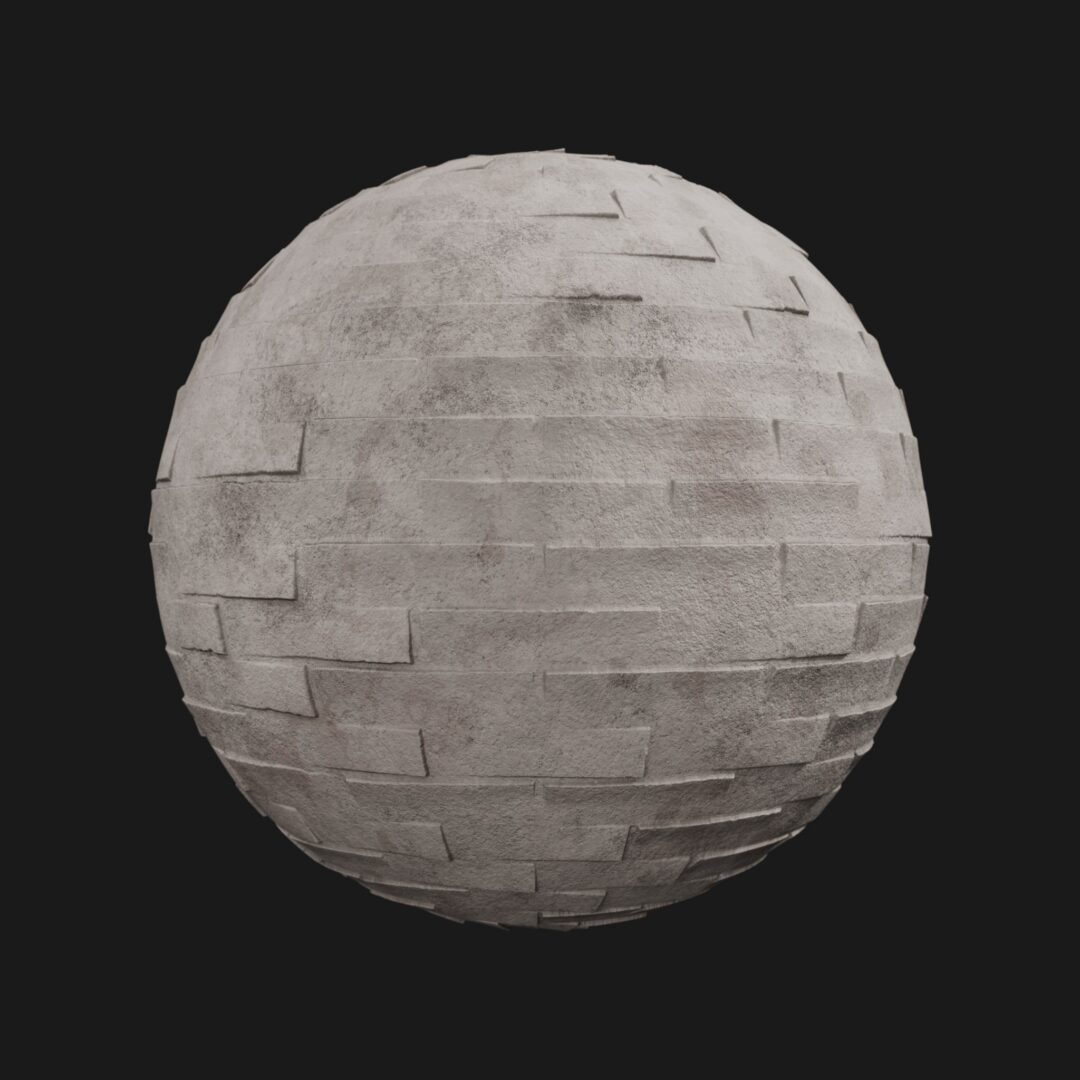 Old Painted Sloped Brick-C4D Material