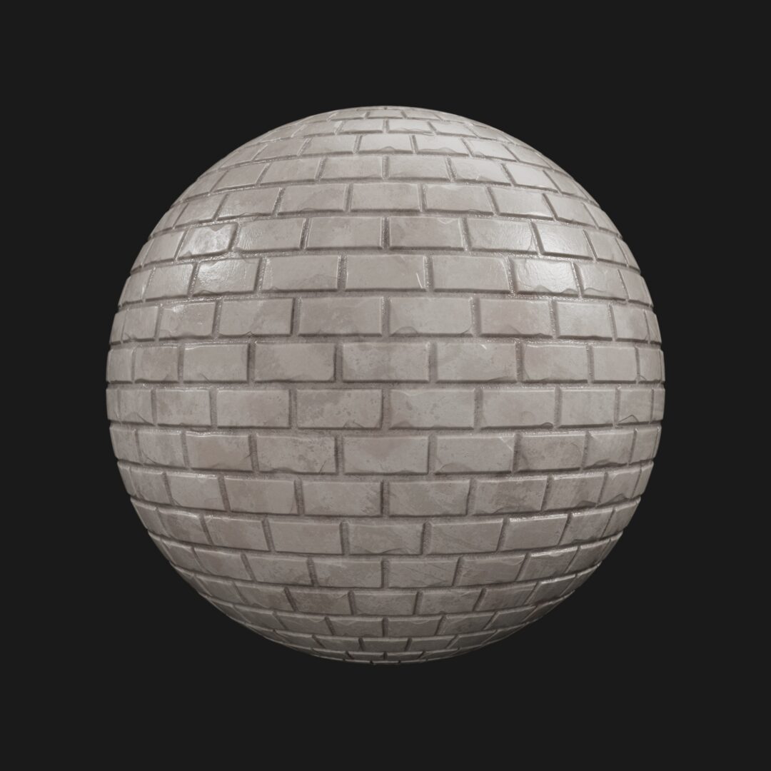 Painted White Bricks Dirty-C4D Material