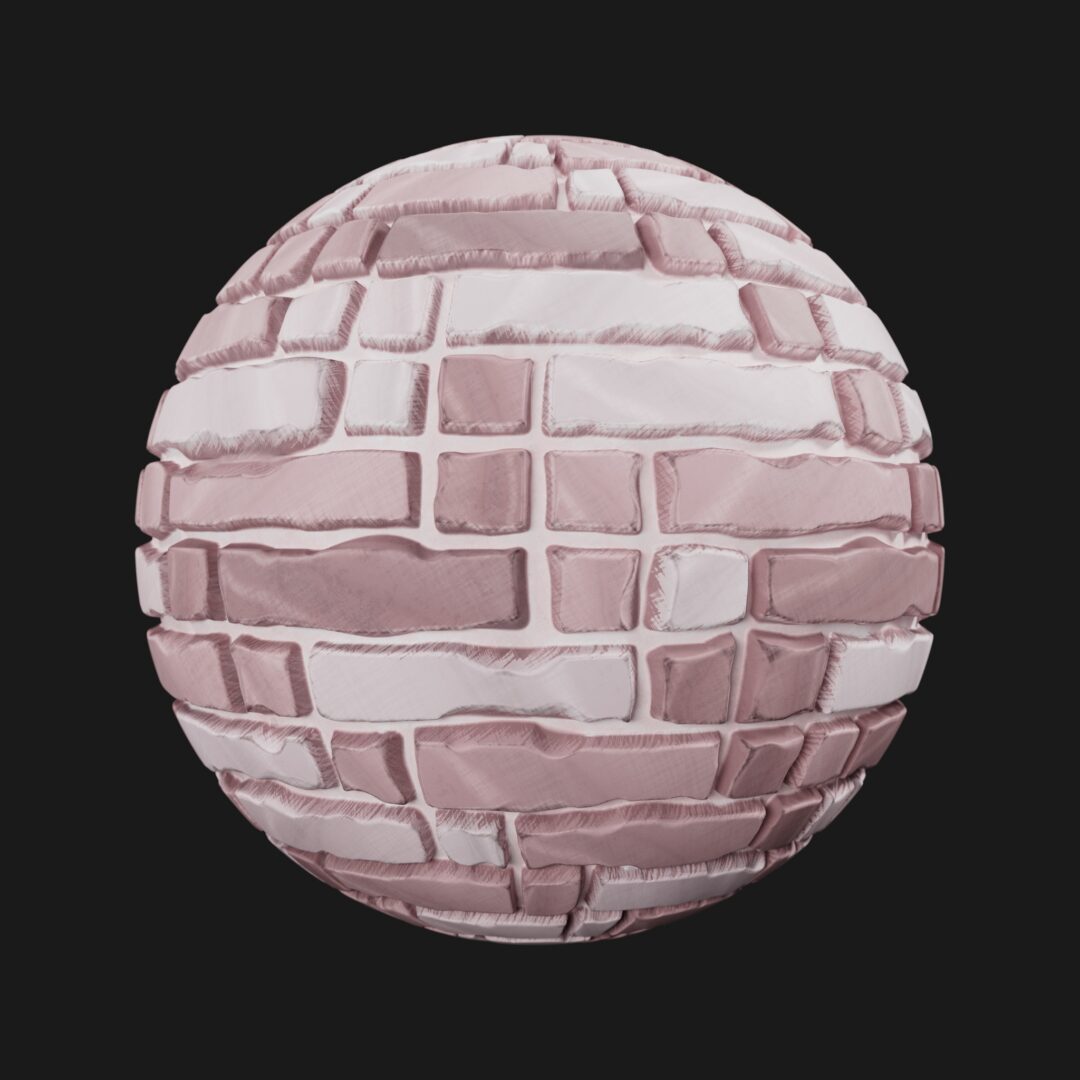 4K Stylized Pastel Brick 03-C4D Material