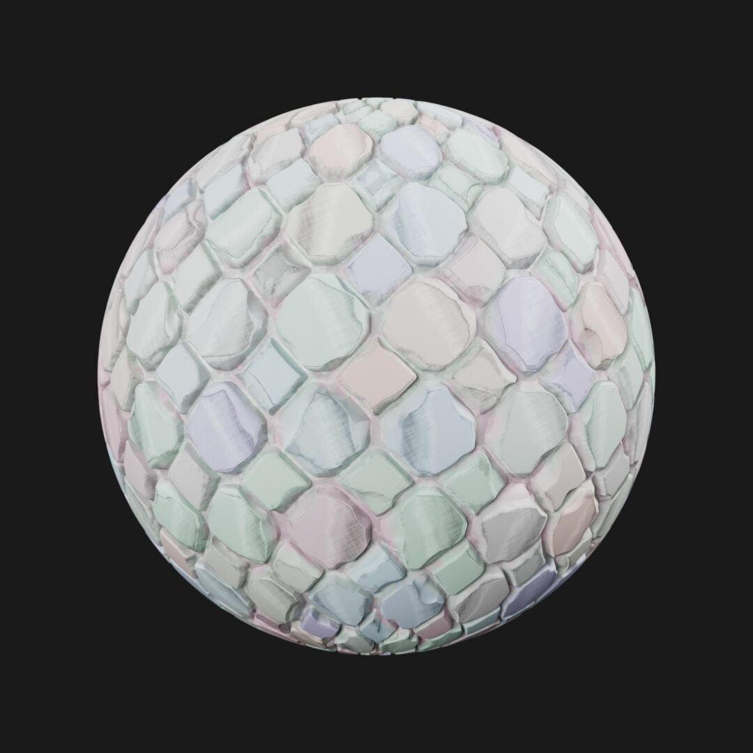 4K Stylized Pastel Tiles 02-C4D Material