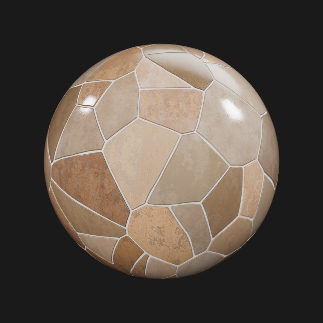 4K Random Broken Tiles 01-C4D Material