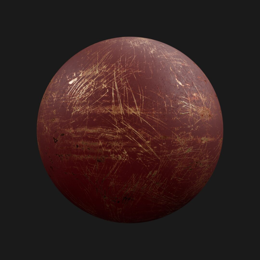 4K Red-N-Gold Scratched-C4D Material
