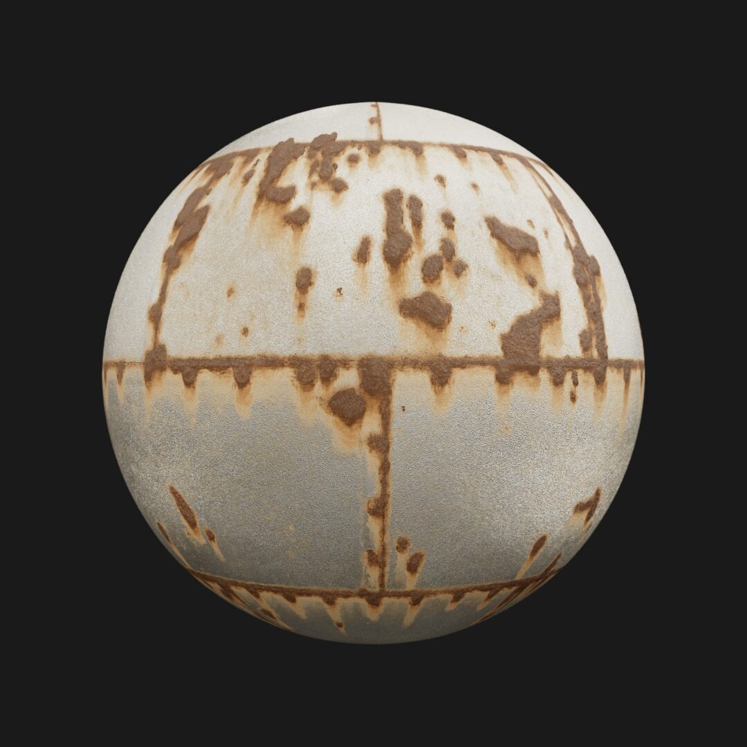 4K Rusted Metal Panel 02-C4D Material