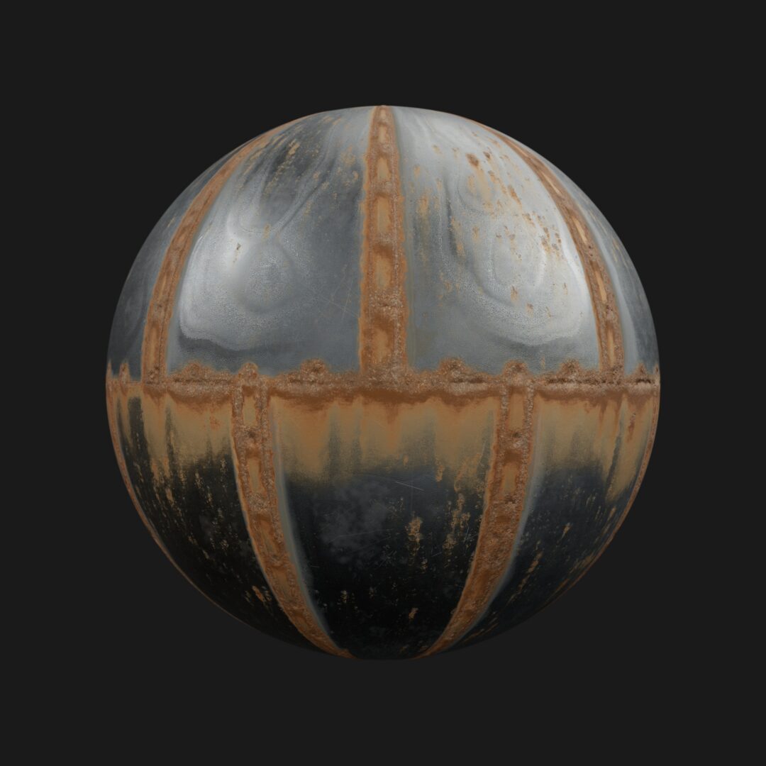 4K Rusted Metal Panel 05-C4D Material