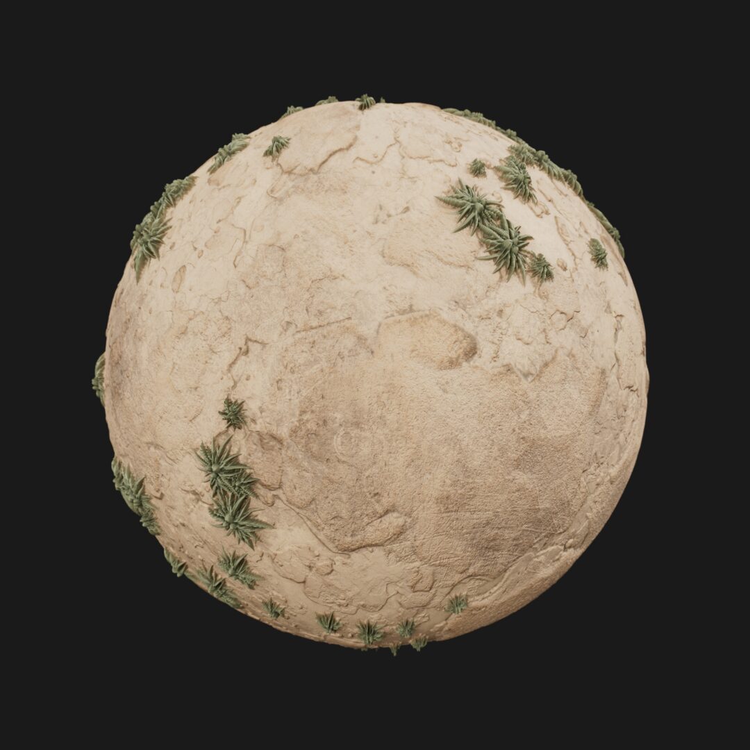 Sandy Rock Grass Clumps-C4D Material