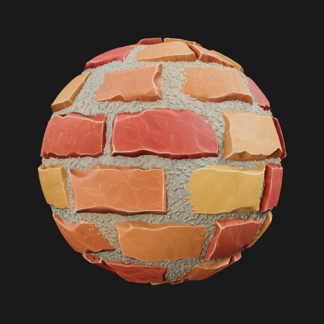 4K Stylized Brick 09-C4D Material