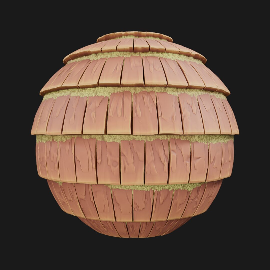 4K Stylized Roof Tiles Moss 02-C4D Material