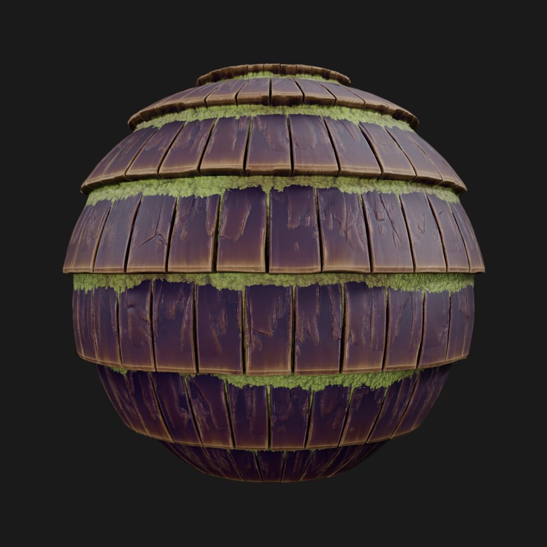4K Stylized Roof Tiles Moss 03-C4D Material