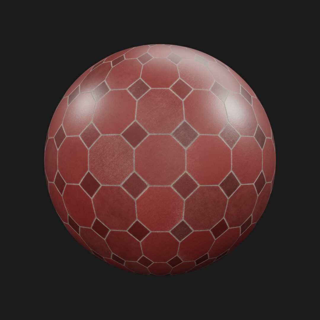 4K  Terracotta Tiles 02-C4D Material
