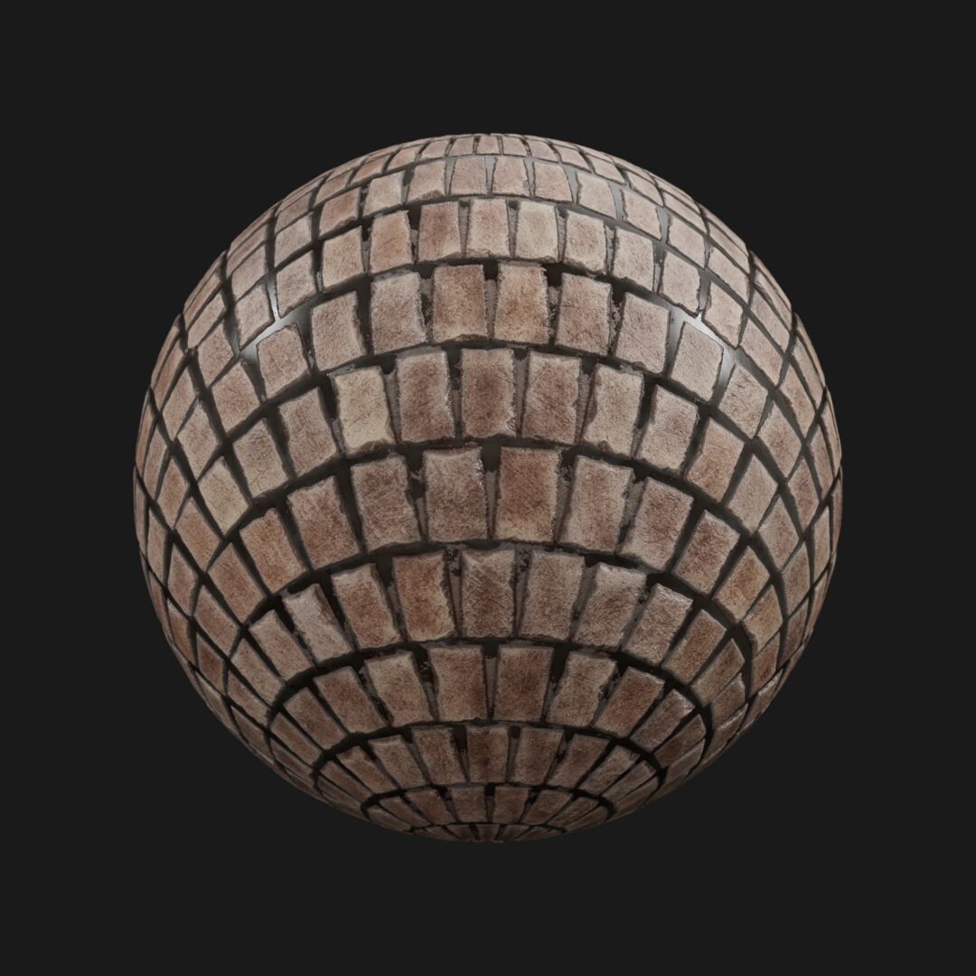 4K Wet Stone Arc Tiles-C4D Material