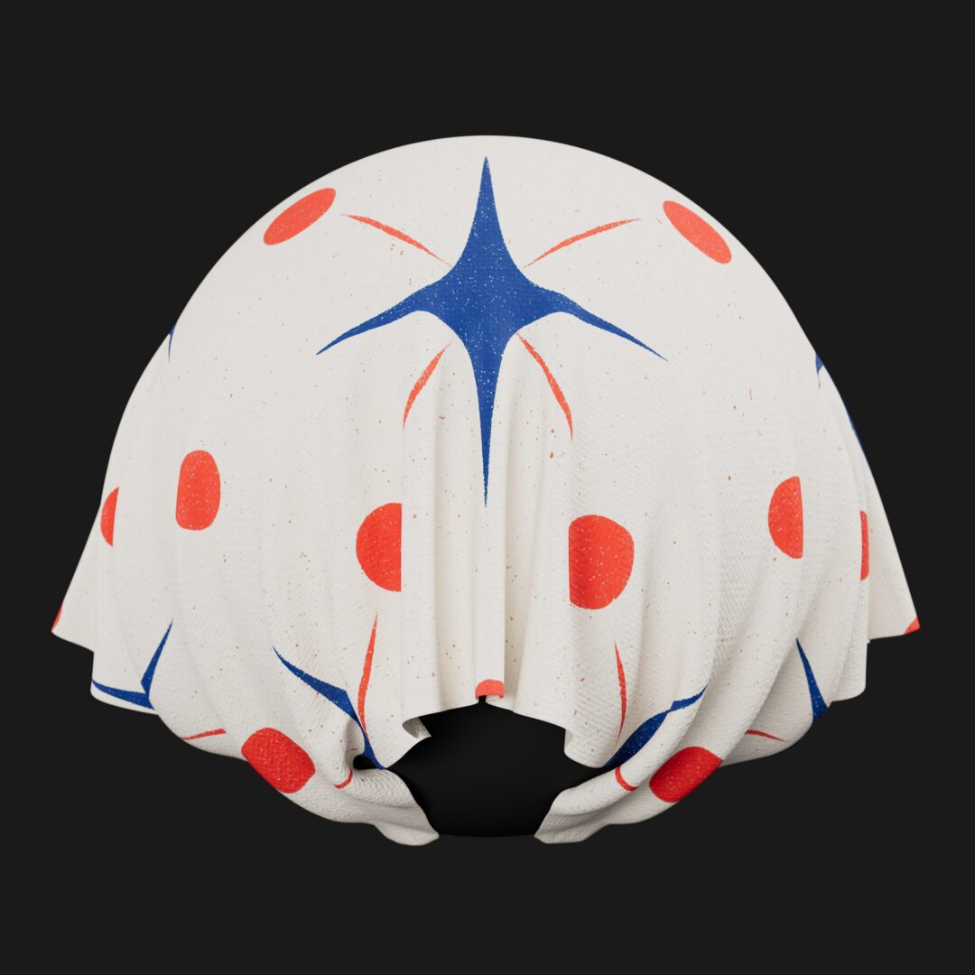 1950s Fabric Pattern 03 - C4D Redshift Material