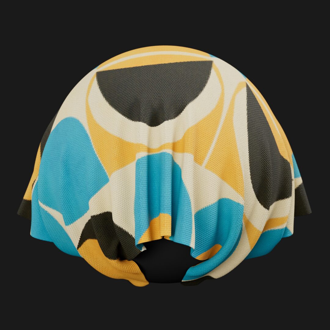 1960s Polyester Fabric Pattern 01 - C4D Redshift Material