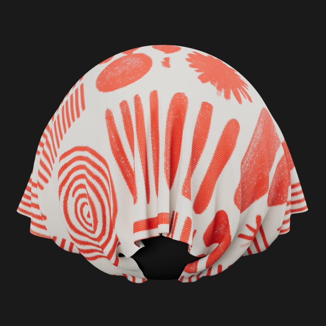 1960s Polyester Fabric Pattern 02 - C4D Redshift Material