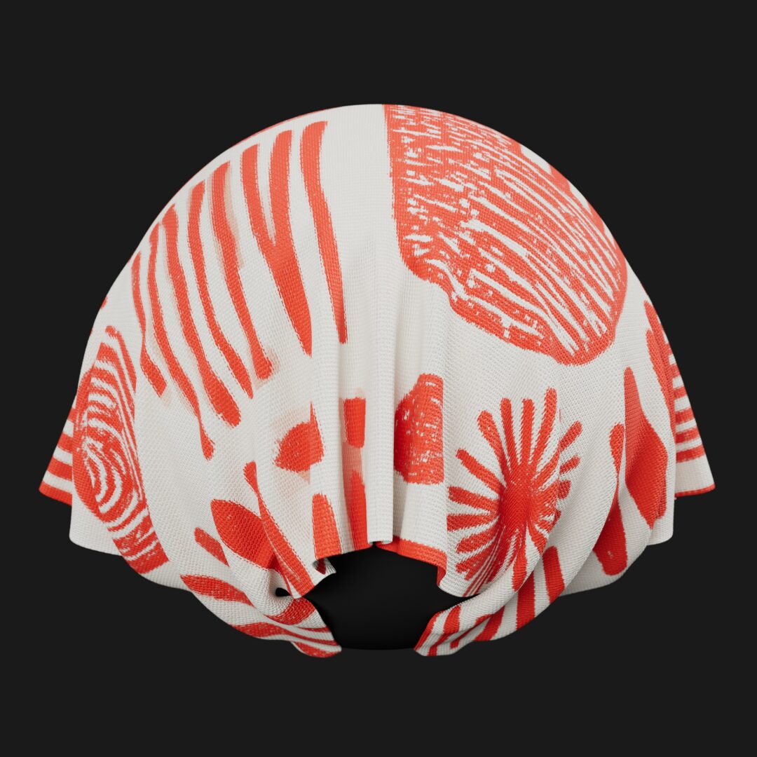 1960s Polyester Fabric Pattern 03 - C4D Redshift Material