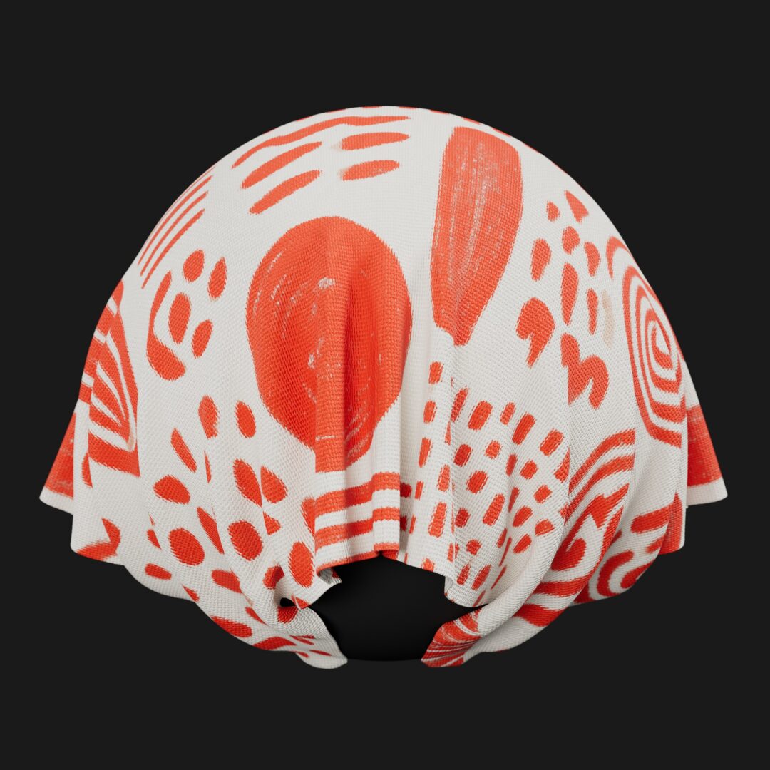 1960s Polyester Fabric Pattern 04 - C4D Redshift Material