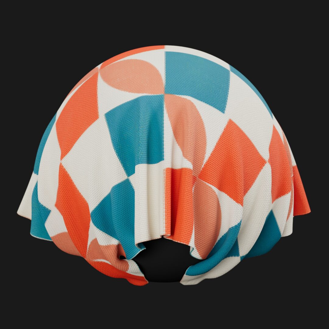 1960s Polyester Fabric Pattern 06 - C4D Redshift Material