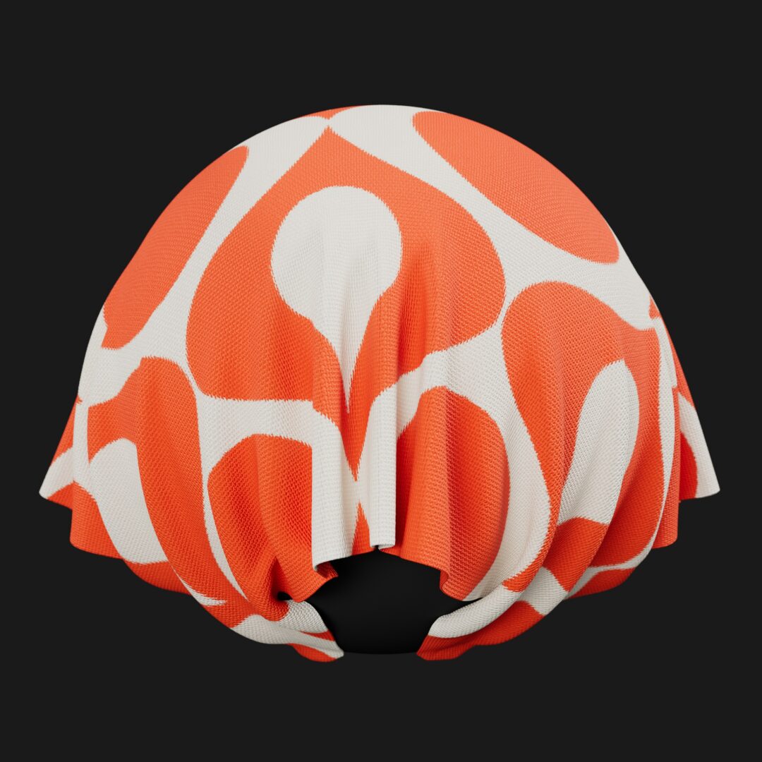 1960s Polyester Fabric Pattern 07 - C4D Redshift Material