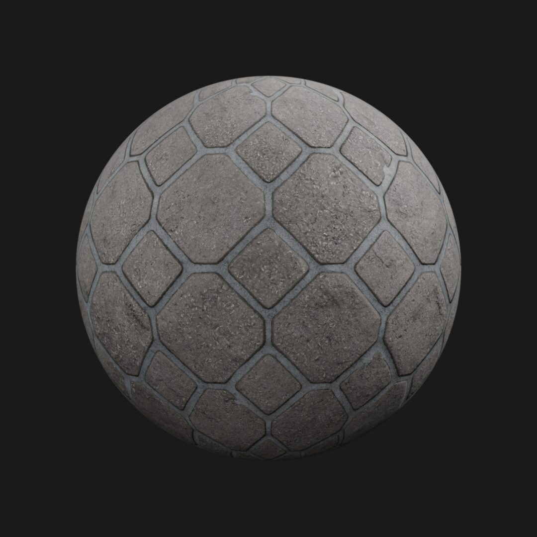 4K Pavement Tiles 02-C4D Material