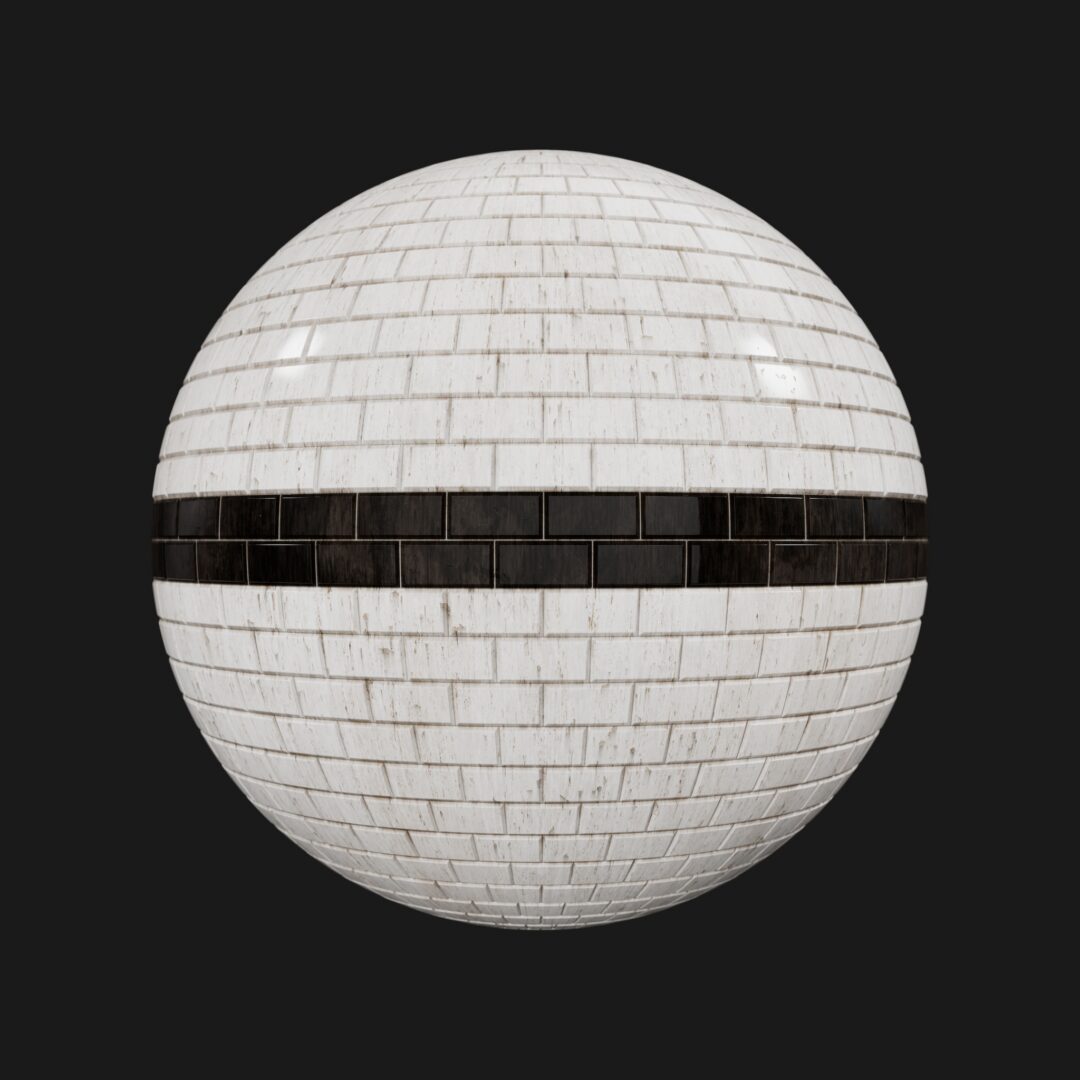 4K Subway Ceramic Tiles 02-Dirty-C4D Material