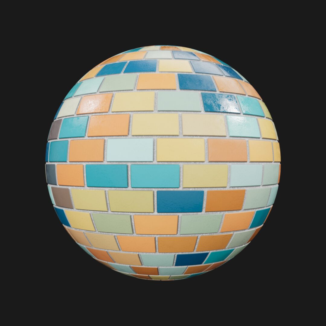 Playful Ceramic Tiles 01a - C4D Redshift Material