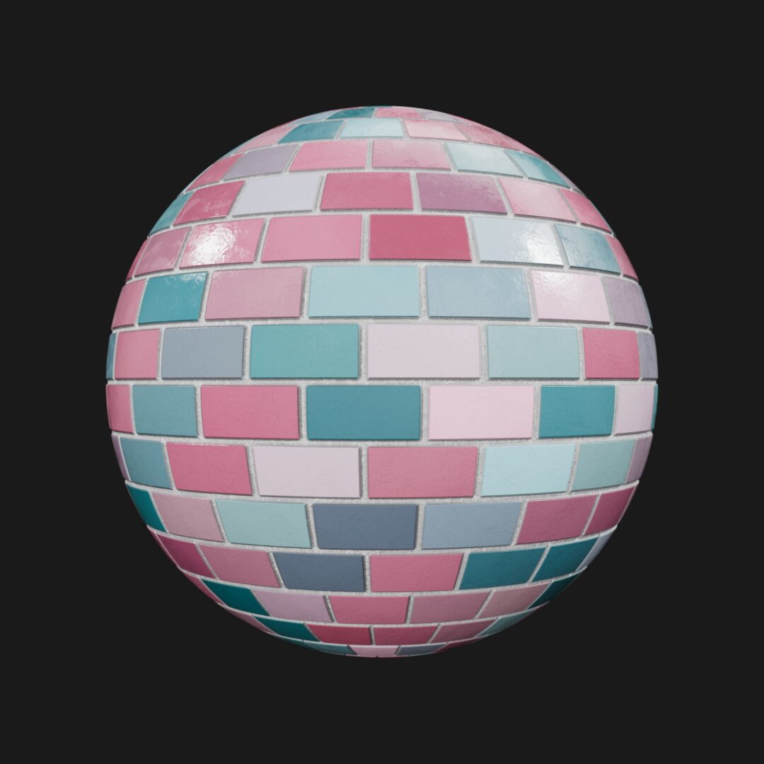 Playful Ceramic Tiles 02a - C4D Redshift Material