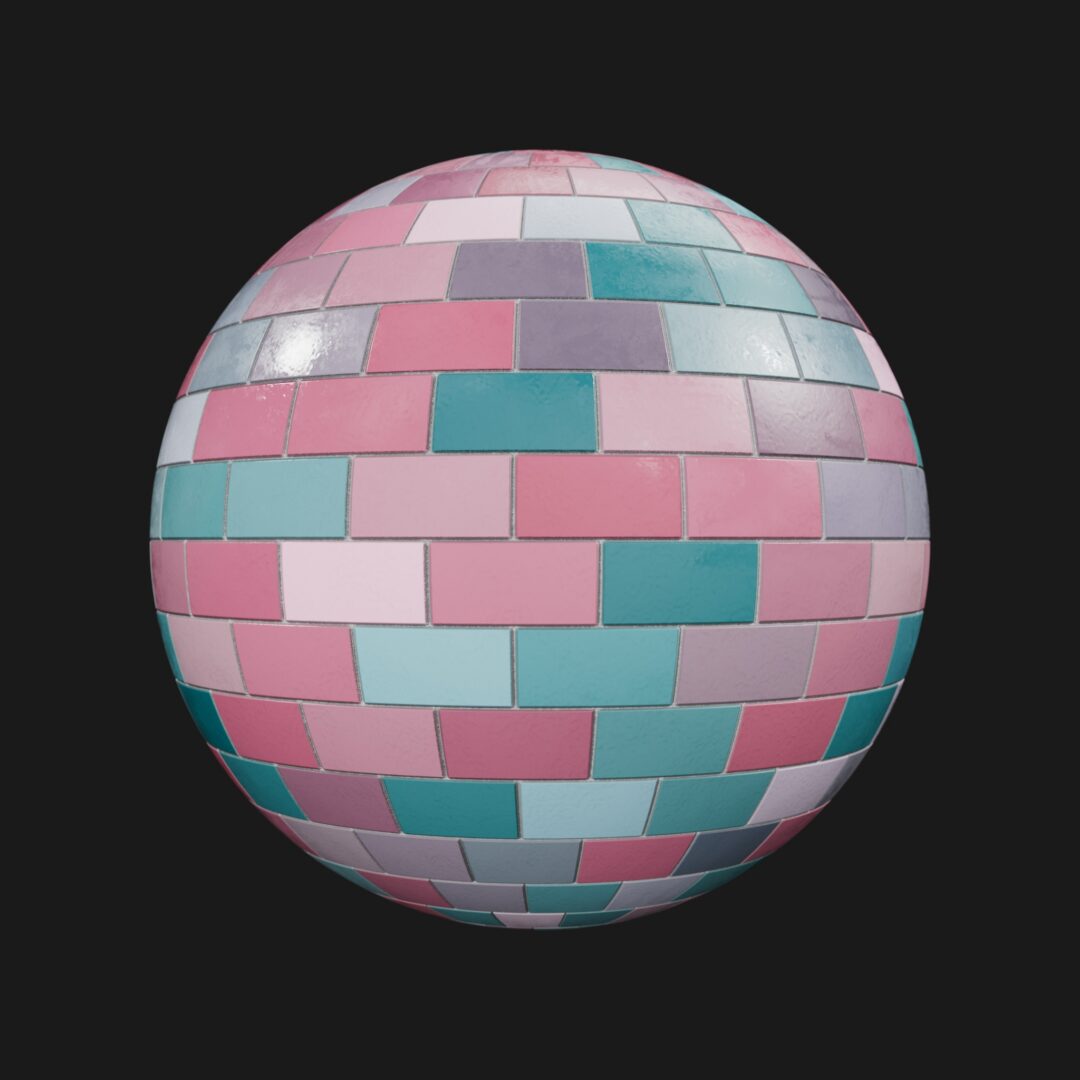 Playful Ceramic Tiles 02b - C4D Redshift Material