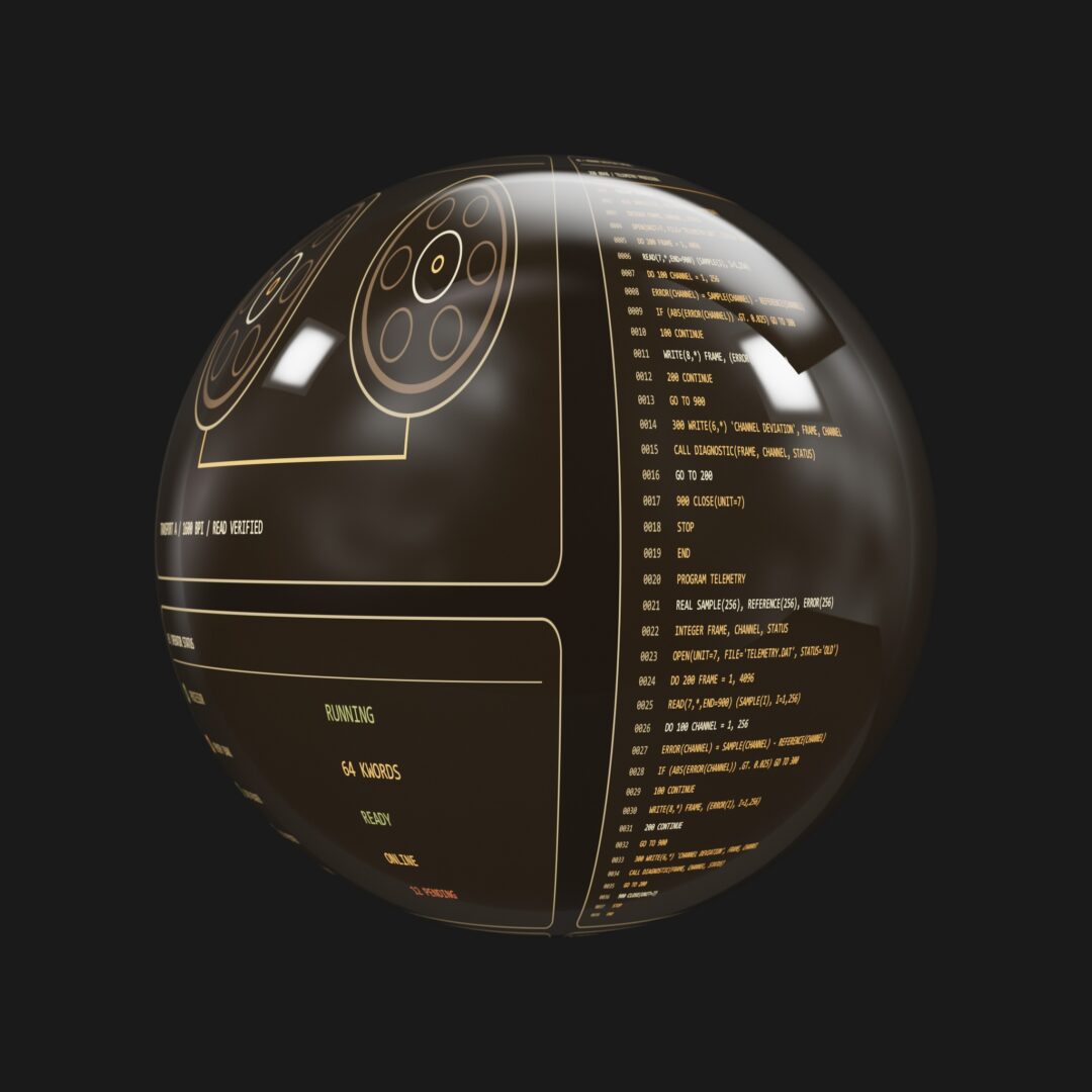 Retro Mainframe Operations HUD Emissive - C4D Redshift Material