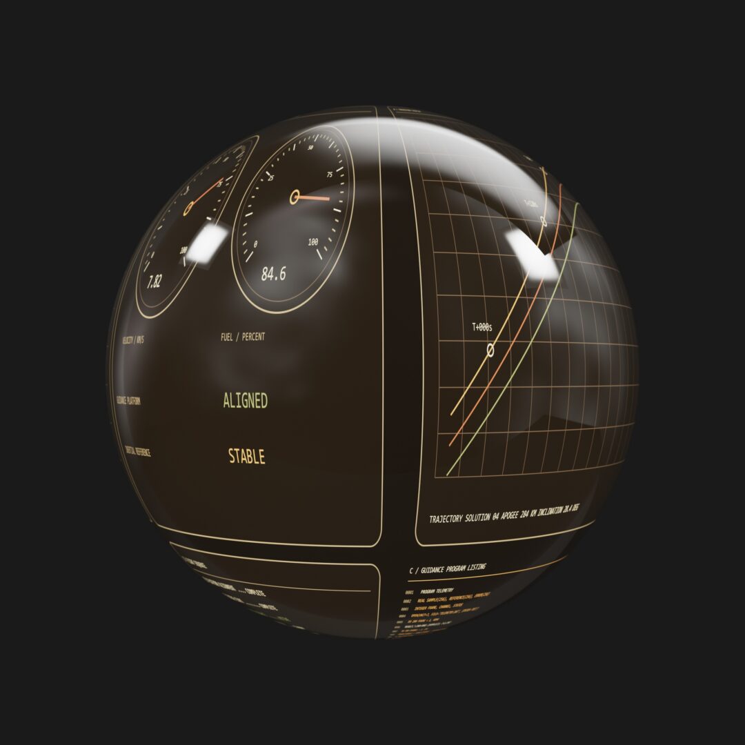 Retro Orbital Flight HUD Emissive - C4D Redshift Material